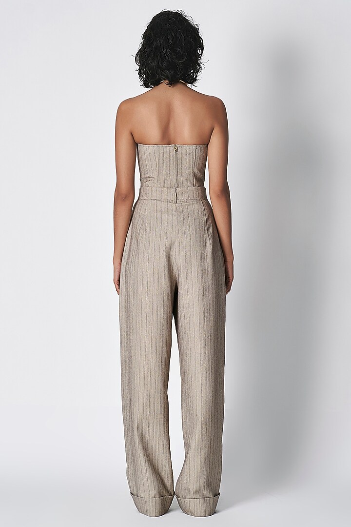 Dull Grey Luxe Suiting Corset Style Top by 431-88 By Shweta Kapur at Pernia's Pop Up Shop