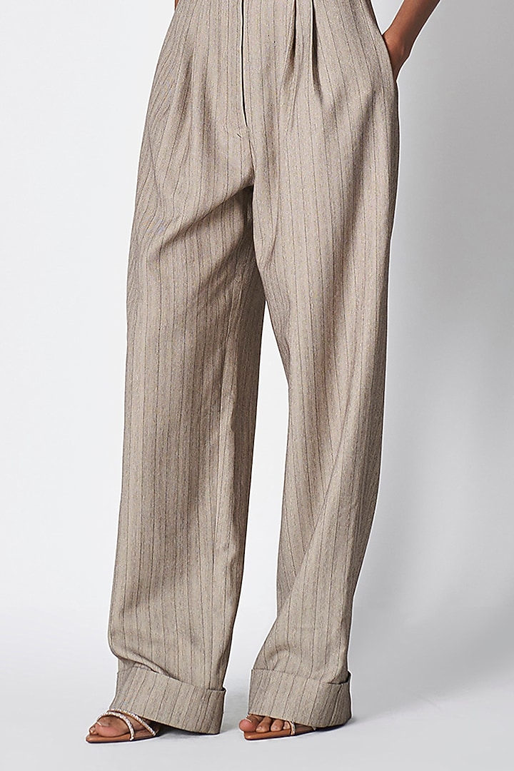 Dull Grey Suiting Tux Baggy Pants by 431-88 By Shweta Kapur at Pernia's Pop Up Shop