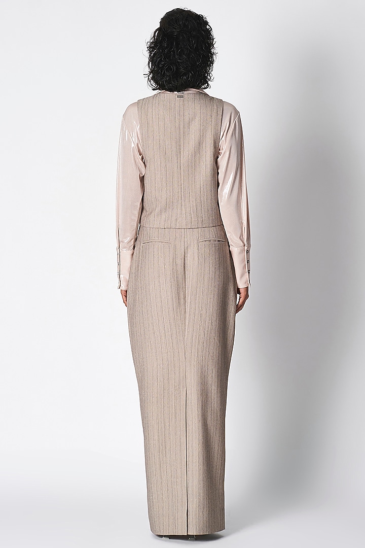 Dull Grey Suiting Waistcoat by 431-88 By Shweta Kapur at Pernia's Pop Up Shop
