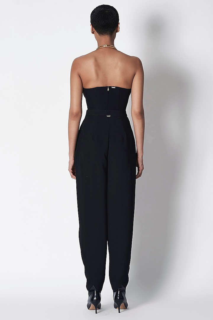 Black Micropoly Corset by 431-88 By Shweta Kapur at Pernia's Pop Up Shop