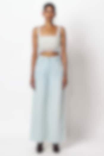 White Dupion Sequin Hand Embroidered Blouse by 431-88 By Shweta Kapur at Pernia's Pop Up Shop
