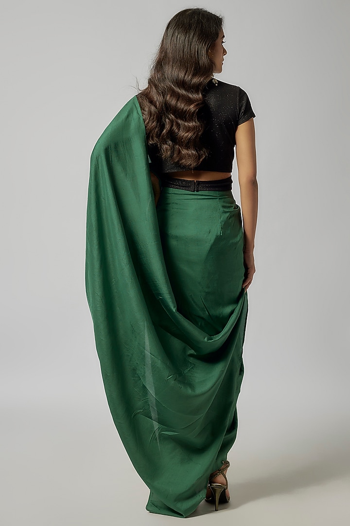 Black Shimmer Jersey Top by 431-88 By Shweta Kapur at Pernia's Pop Up Shop