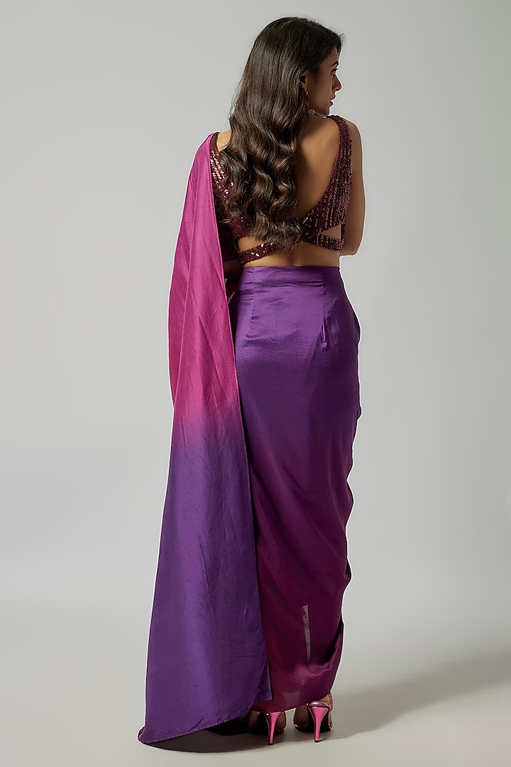 Maroon Silk Sequins & Glass Bead Embroidered Blouse by 431-88 By Shweta Kapur at Pernia's Pop Up Shop