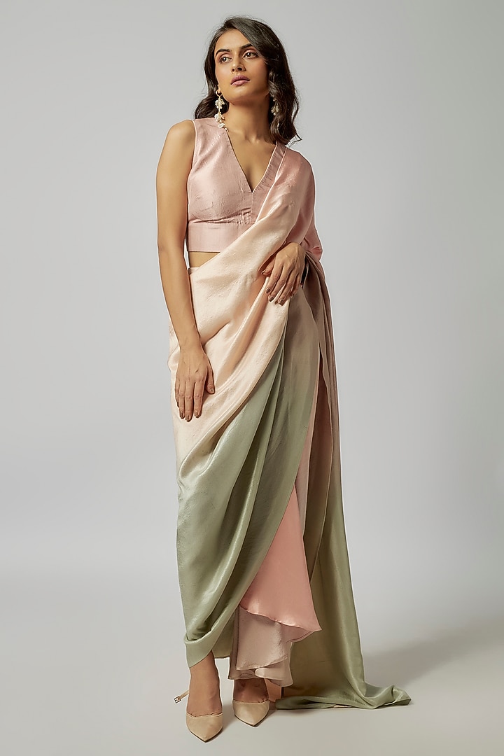 Baby Pink Silk Blouse by 431-88 By Shweta Kapur at Pernia's Pop Up Shop