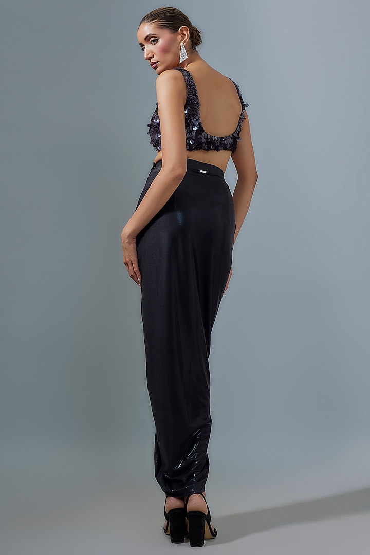 Black Liquid Jersey Skirt by 431-88 By Shweta Kapur at Pernia's Pop Up Shop