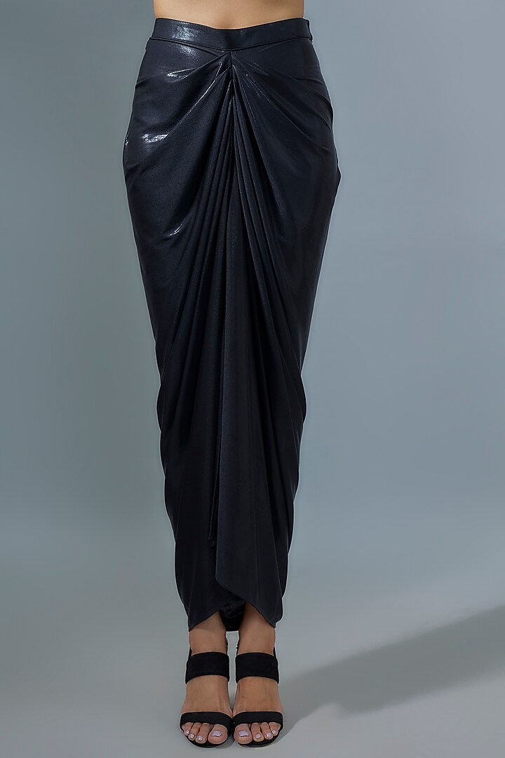 Black Liquid Jersey Skirt by 431-88 By Shweta Kapur at Pernia's Pop Up Shop