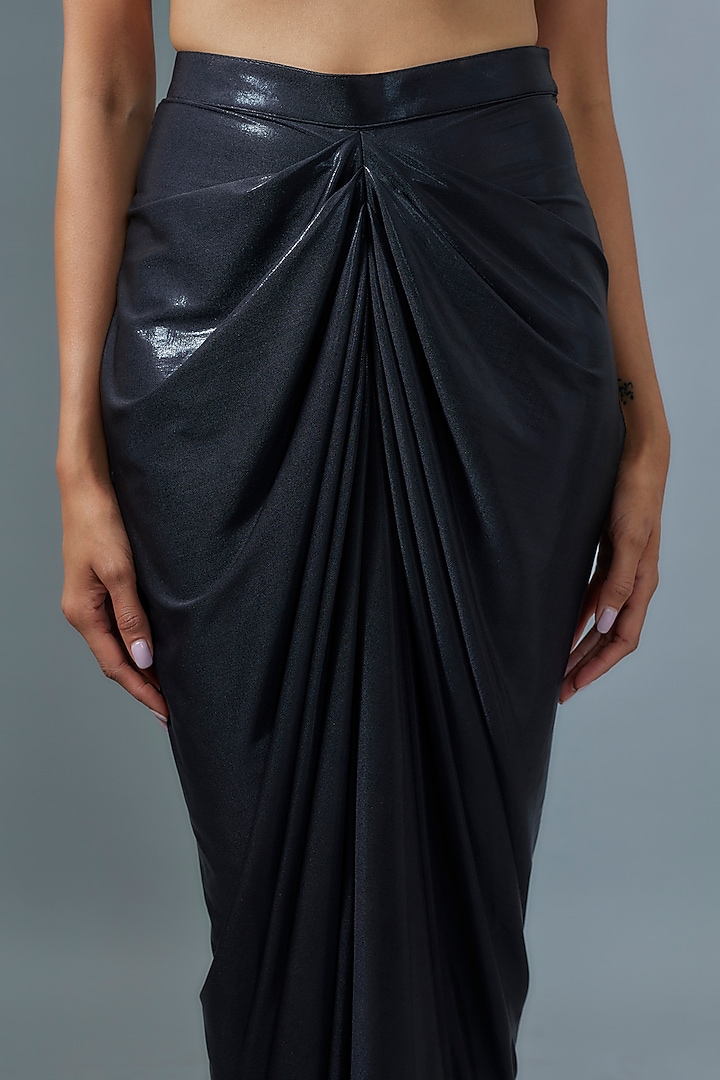 Black Liquid Jersey Skirt by 431-88 By Shweta Kapur at Pernia's Pop Up Shop