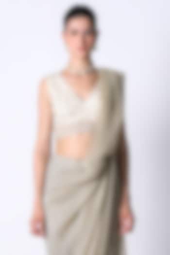 Champagne Silk Blouse by 431-88 By Shweta Kapur at Pernia's Pop Up Shop