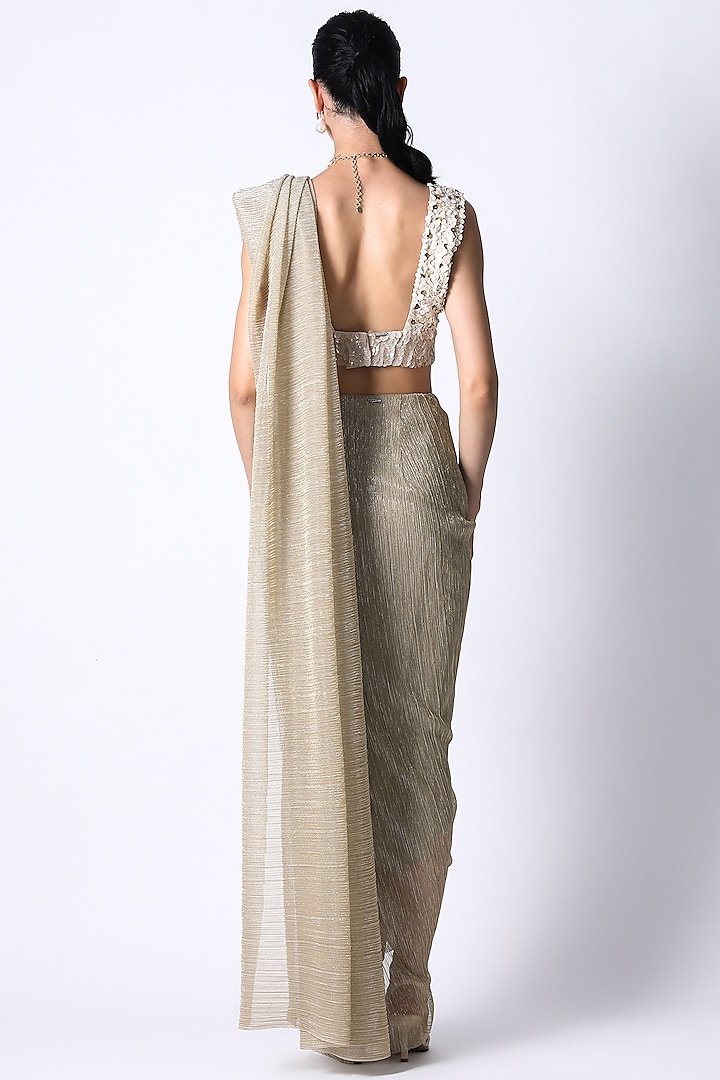 Champagne Silk Blouse by 431-88 By Shweta Kapur at Pernia's Pop Up Shop