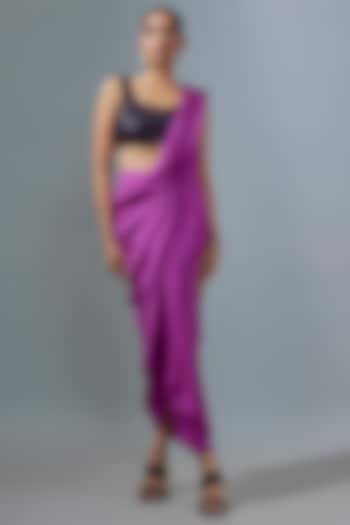 Purple Silk Saree by 431-88 By Shweta Kapur at Pernia's Pop Up Shop