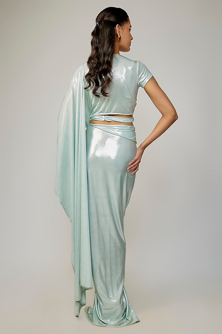 Mint Liquid Jersey Blouse by 431-88 By Shweta Kapur at Pernia's Pop Up Shop
