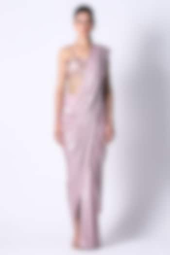 Baby Pink Liquid Jersey Wedding Saree by 431-88 By Shweta Kapur at Pernia's Pop Up Shop