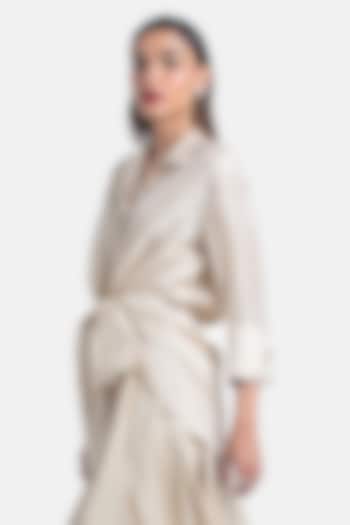 Champagne Silk Shirt by 431-88 By Shweta Kapur at Pernia's Pop Up Shop