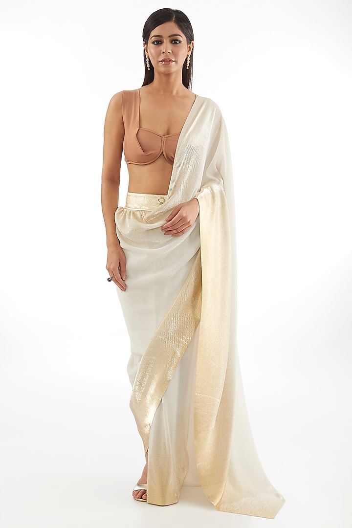 Copper Crepe Sculpted Blouse by 431-88 By Shweta Kapur at Pernia's Pop Up Shop