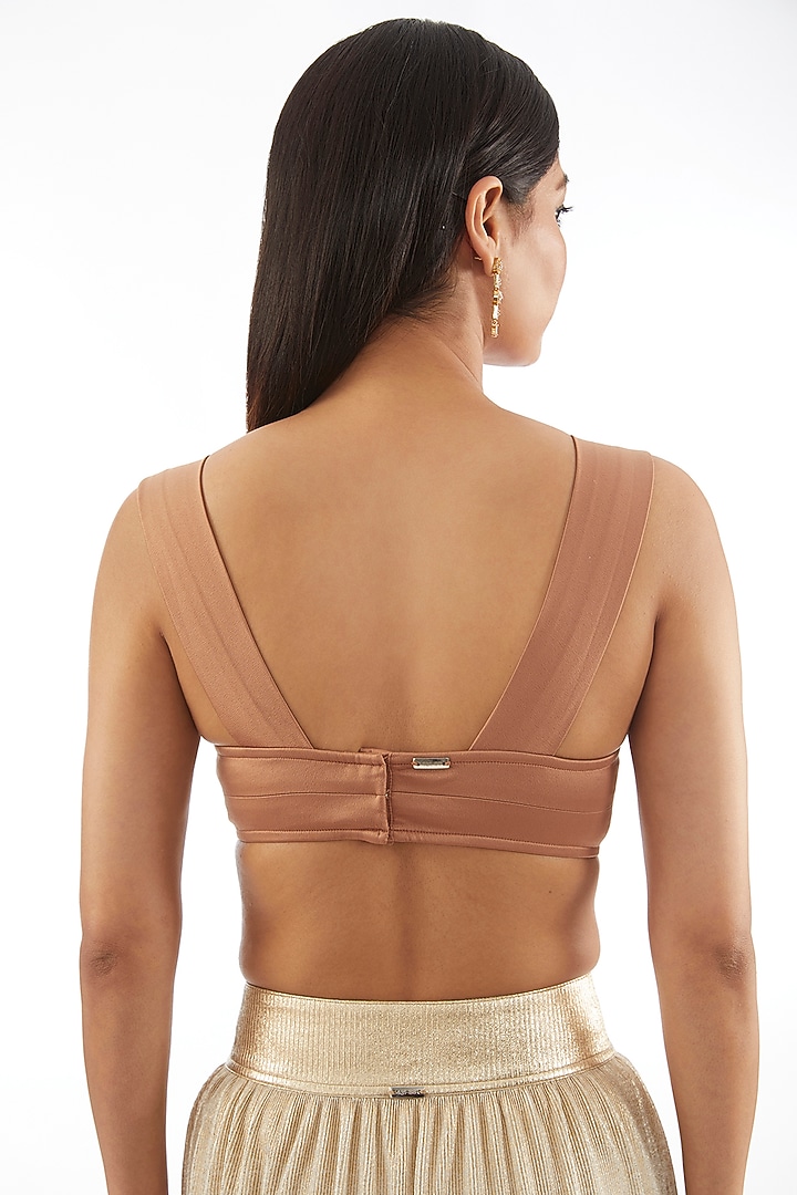 Copper Crepe Sculpted Blouse by 431-88 By Shweta Kapur at Pernia's Pop Up Shop
