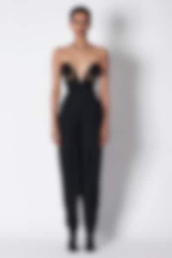 Black Micropoly Dhoti by 431-88 By Shweta Kapur at Pernia's Pop Up Shop