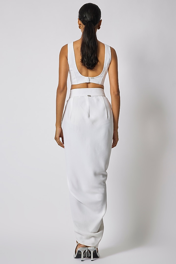 White Japanese Crepe Top by 431-88 By Shweta Kapur at Pernia's Pop Up Shop