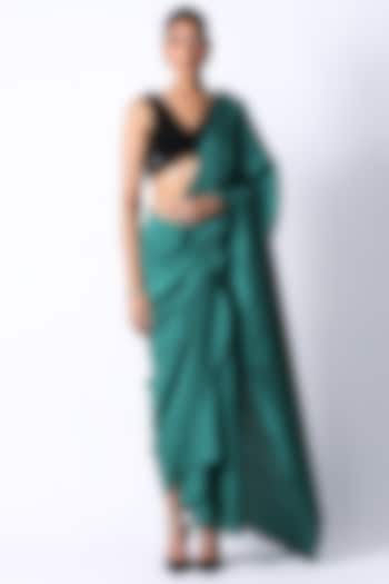 Black Cotton & Silk Hand Embroidered Gill Blouse by 431-88 By Shweta Kapur at Pernia's Pop Up Shop