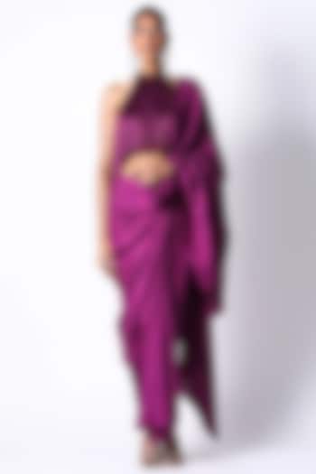 Purple Silk Fringe Top by 431-88 By Shweta Kapur at Pernia's Pop Up Shop