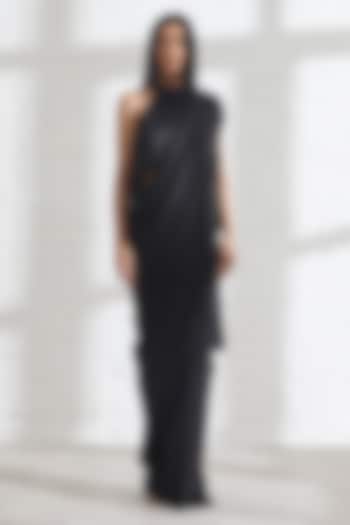 Black Fringe Halter Top by 431-88 By Shweta Kapur at Pernia's Pop Up Shop