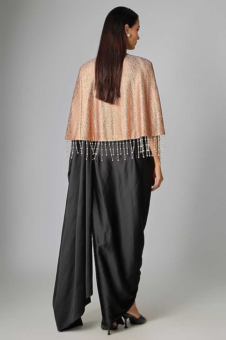 Copper Pebble Jersey Cape by 431-88 By Shweta Kapur at Pernia's Pop Up Shop