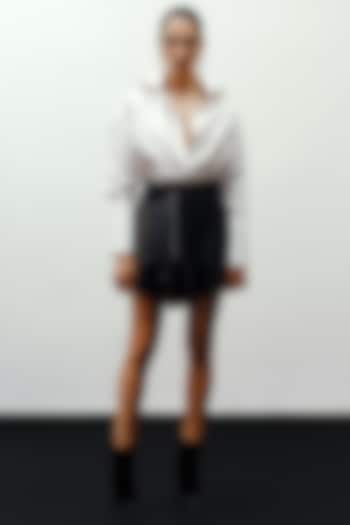 Off-White Silk & Organza Shirt by 431-88 By Shweta Kapur at Pernia's Pop Up Shop