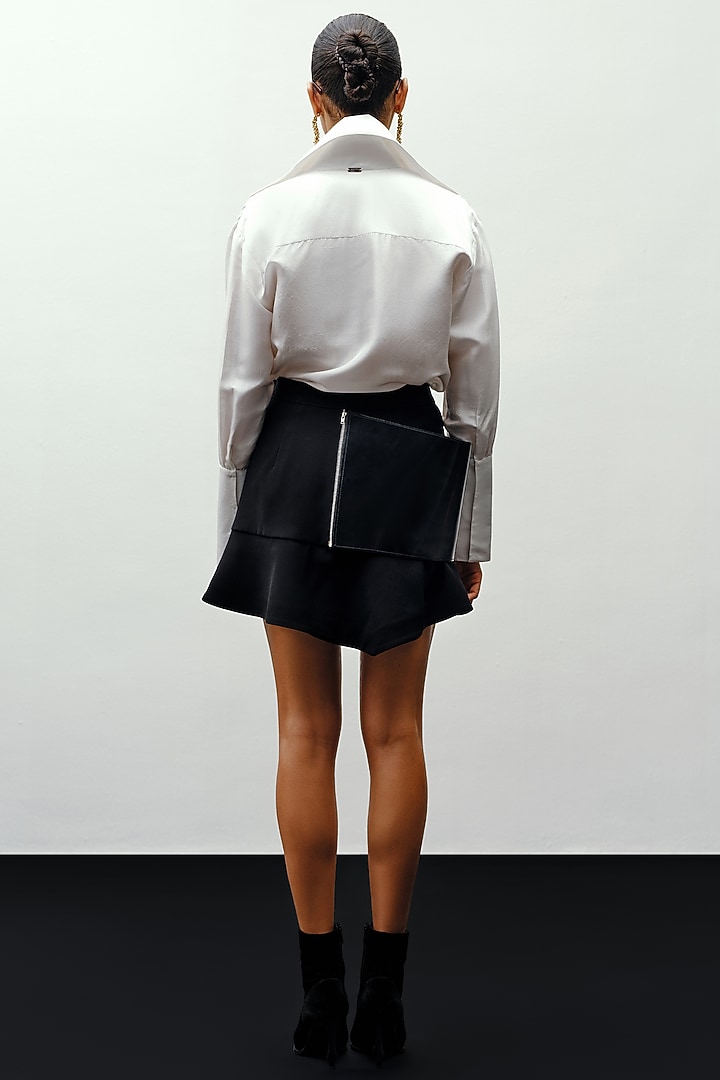 Off-White Silk & Organza Shirt by 431-88 By Shweta Kapur at Pernia's Pop Up Shop