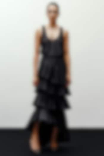 Black Jersey Ganji Top by 431-88 By Shweta Kapur at Pernia's Pop Up Shop