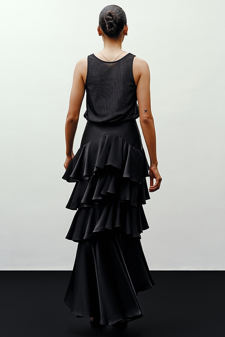 Black Jersey Ganji Top by 431-88 By Shweta Kapur at Pernia's Pop Up Shop