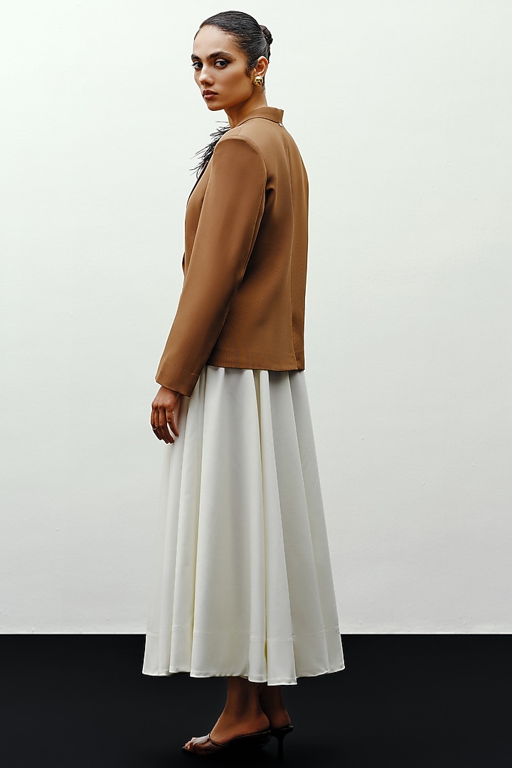 Brown Suiting Structured Jacket by 431-88 By Shweta Kapur at Pernia's Pop Up Shop
