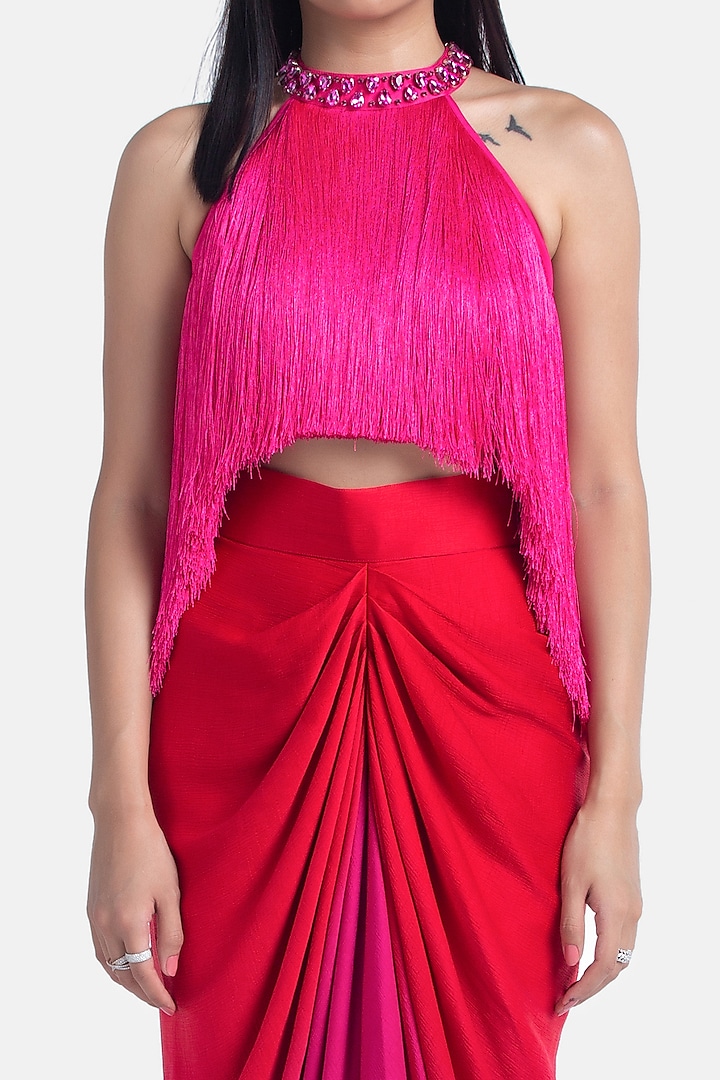 Fuchsia Embellished Top by 431-88 By Shweta Kapur at Pernia's Pop Up Shop