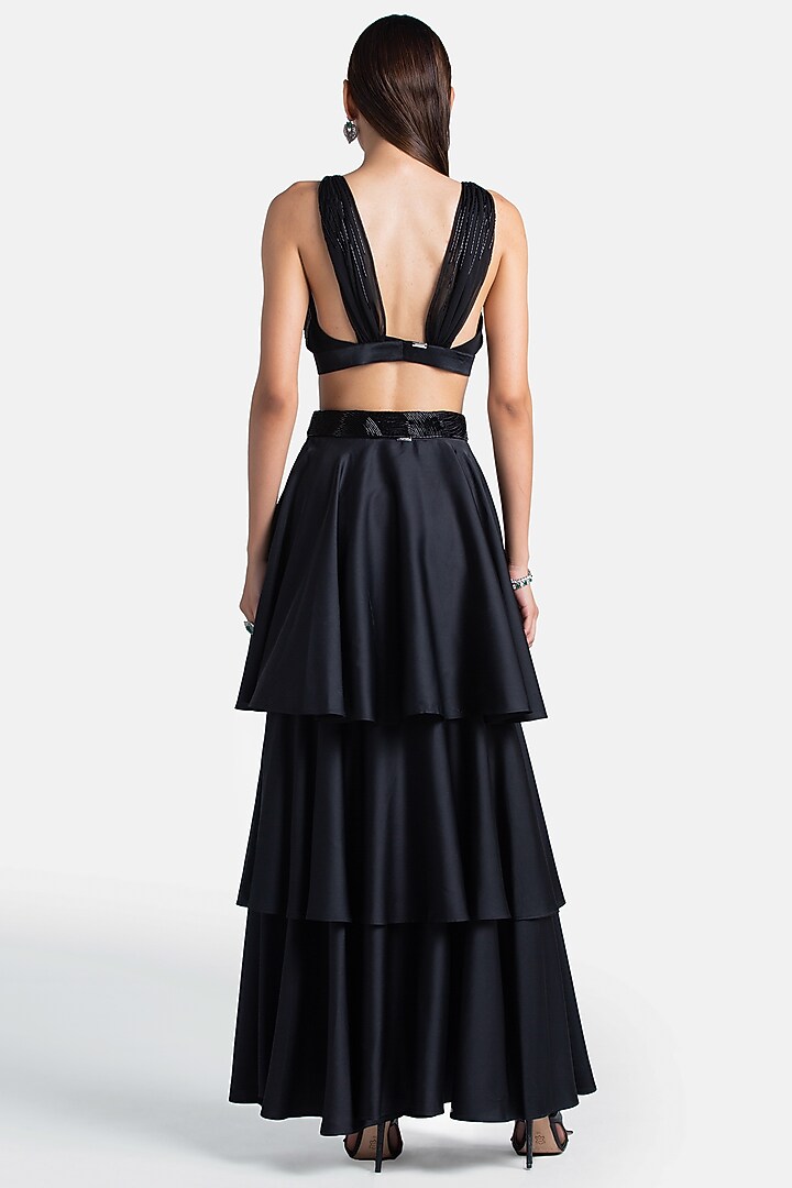 Black Net Sheer Blouse by 431-88 By Shweta Kapur at Pernia's Pop Up Shop