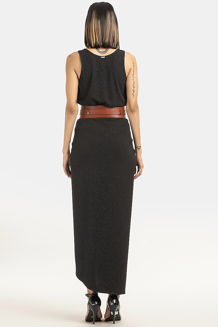 Black Shimmer Jersey Tank Top by 431-88 By Shweta Kapur at Pernia's Pop Up Shop