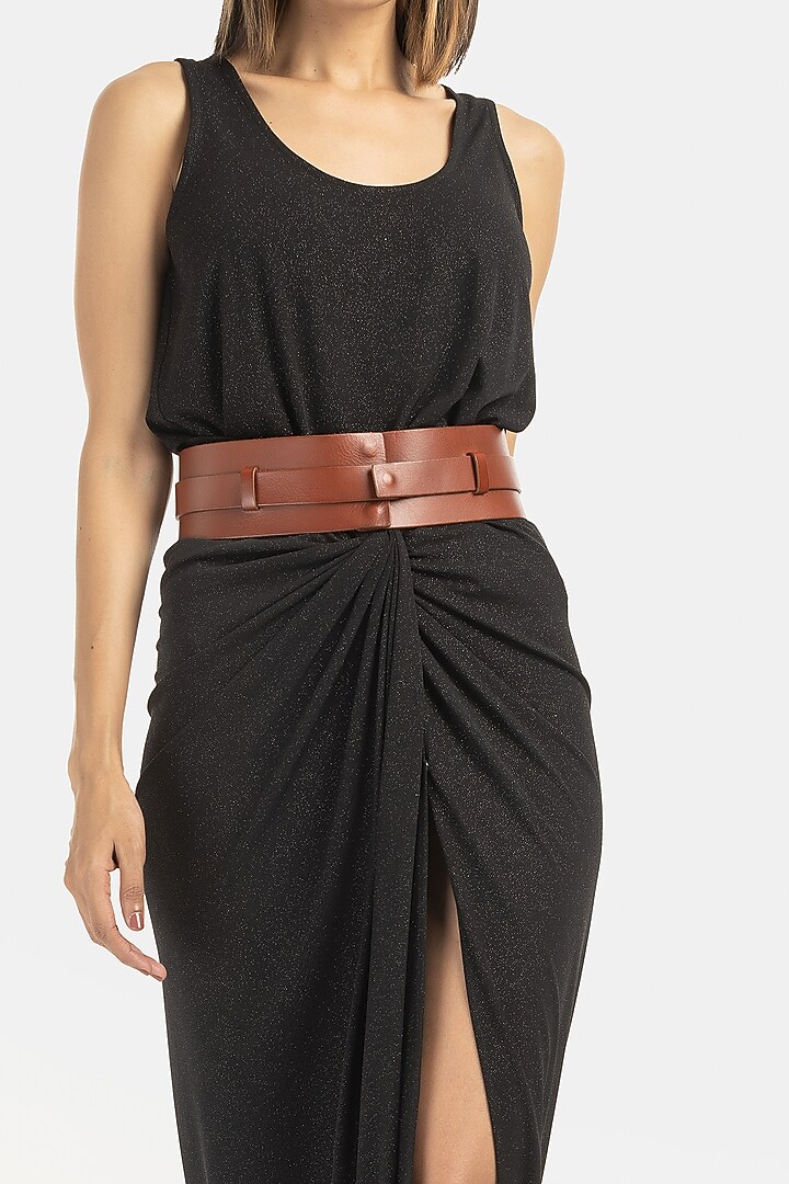 Black Shimmer Jersey Tank Top by 431-88 By Shweta Kapur at Pernia's Pop Up Shop