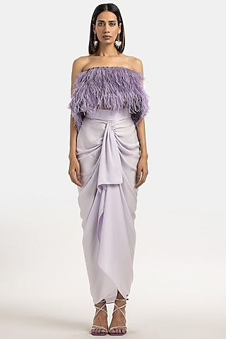 Lilac Embellished Tube Top by 431-88 By Shweta Kapur