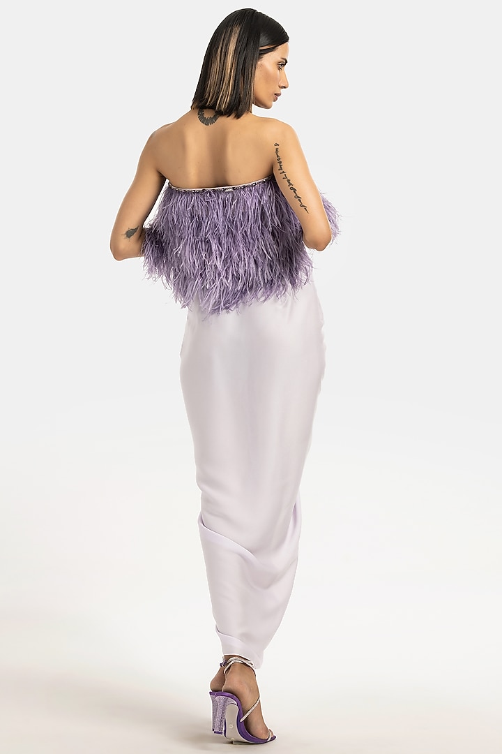 Lilac Embellished Tube Top by 431-88 By Shweta Kapur at Pernia's Pop Up Shop