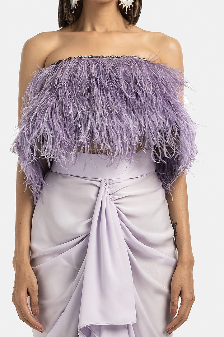Lilac Embellished Tube Top by 431-88 By Shweta Kapur at Pernia's Pop Up Shop