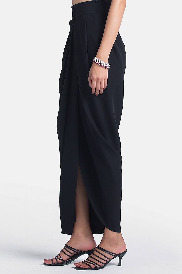 Black Draped Pencil Skirt by 431-88 By Shweta Kapur at Pernia's Pop Up Shop