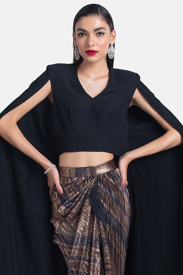 Multi-Colored Wrap-Around Ruffled Skirt by 431-88 By Shweta Kapur