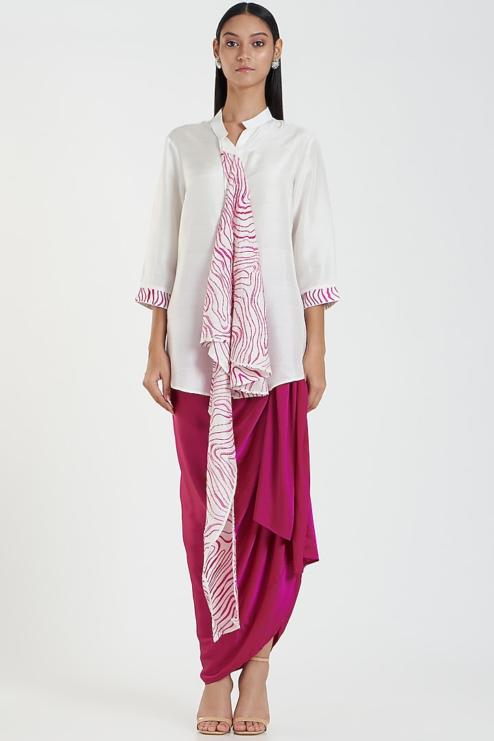 White Silk Shirt by 431-88 By Shweta Kapur at Pernia's Pop Up Shop