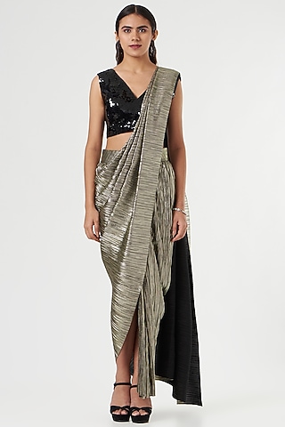 Black Cotton Embroidered Blouse by 431-88 By Shweta Kapur
