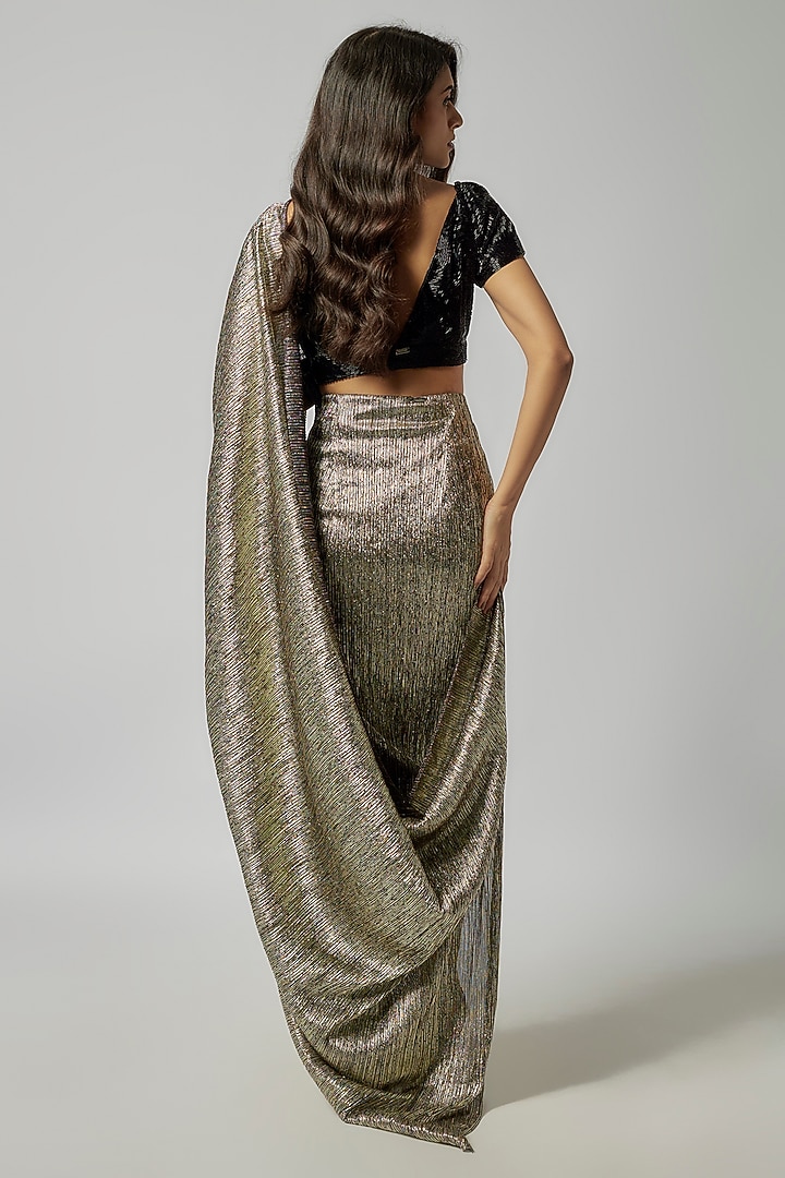 Black Cotton Cutdana Hand Embroidered Blouse by 431-88 By Shweta Kapur at Pernia's Pop Up Shop