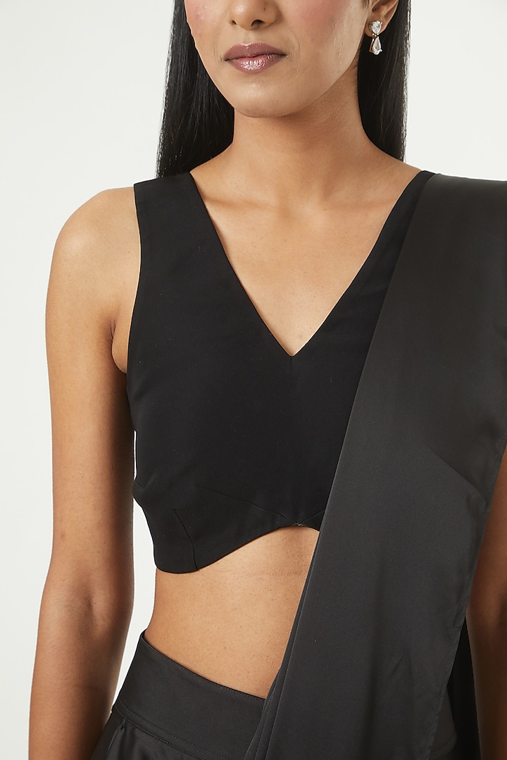 Black Silk Blouse by 431-88 By Shweta Kapur at Pernia's Pop Up Shop
