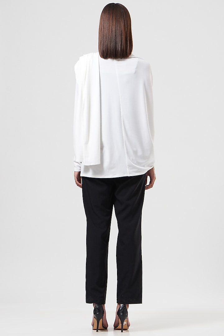 White Jersey Cape by 431-88 By Shweta Kapur at Pernia's Pop Up Shop