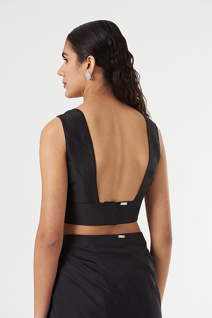 Black Silk Blouse by 431-88 By Shweta Kapur at Pernia's Pop Up Shop