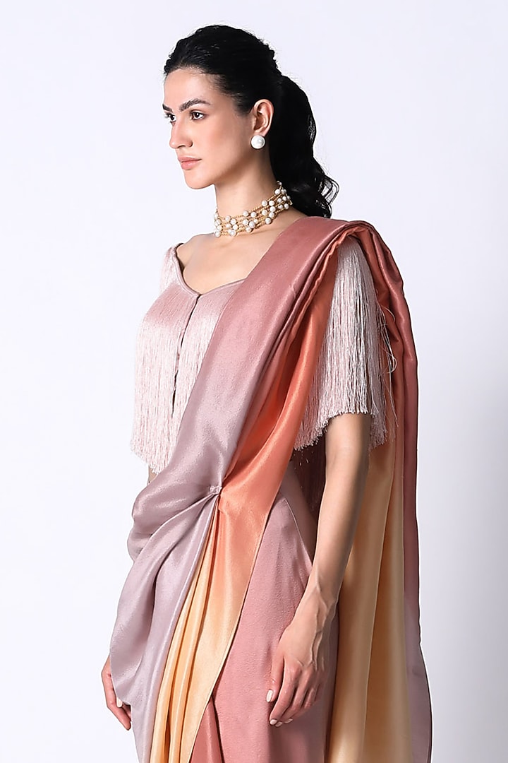 Baby Pink Fringe Top by 431-88 By Shweta Kapur at Pernia's Pop Up Shop