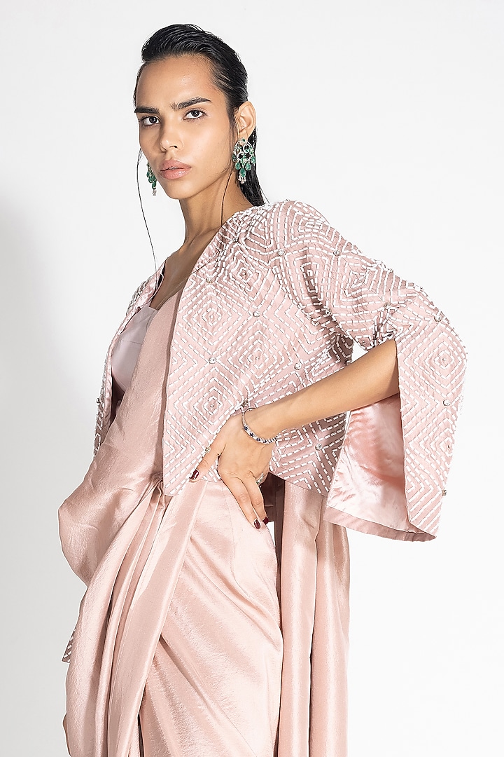 Baby Pink Silk Wedding Saree by 431-88 By Shweta Kapur at Pernia's Pop Up Shop