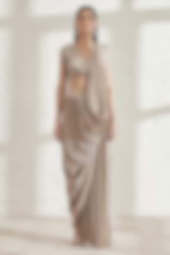 Champagne Shimmer Jersey Top by 431-88 By Shweta Kapur at Pernia's Pop Up Shop