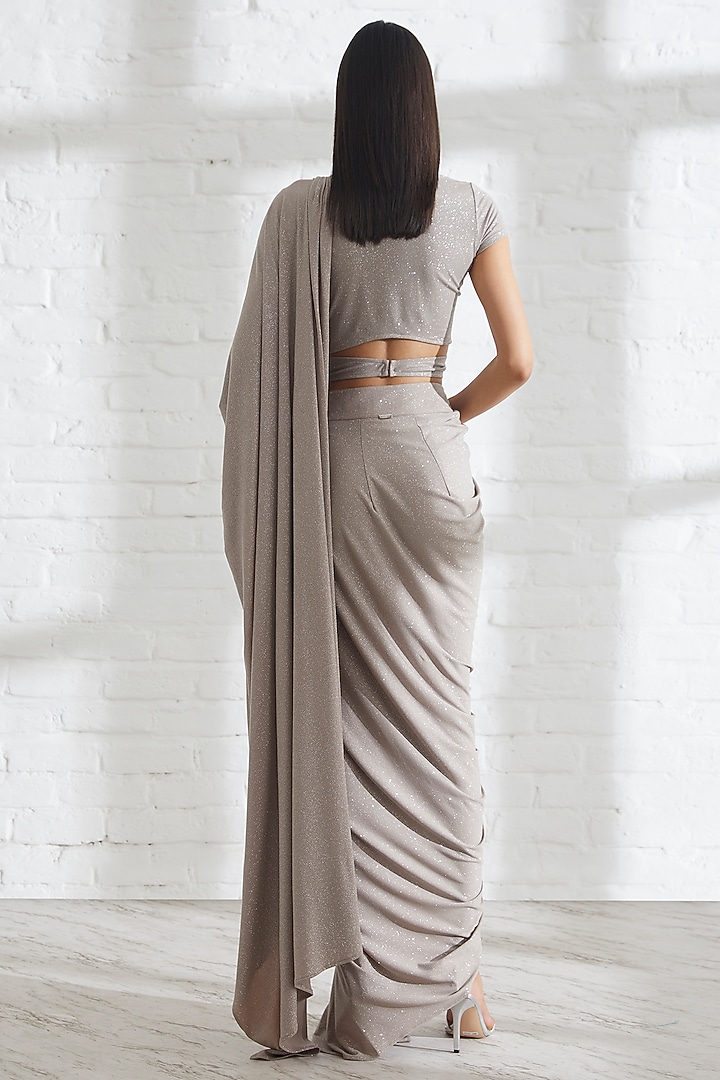 Champagne Shimmer Jersey Top by 431-88 By Shweta Kapur at Pernia's Pop Up Shop