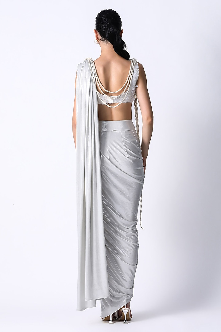 White Silk Blouse by 431-88 By Shweta Kapur at Pernia's Pop Up Shop